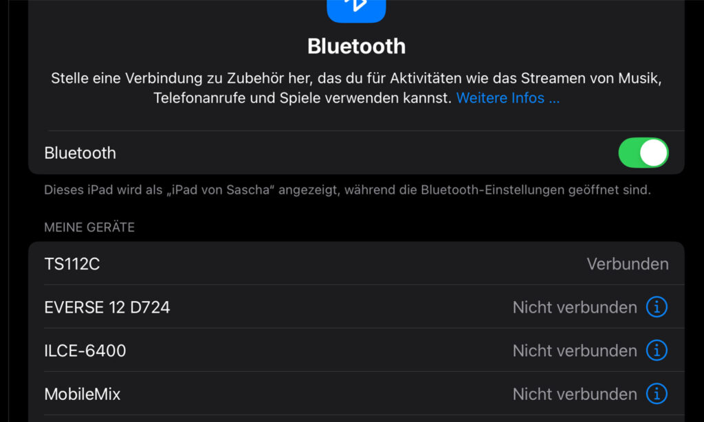 Der Bluetooth-Kanal verfügt über eine eigenes Volume-Poti