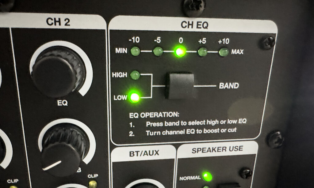 Der Kanal-Equalizer ist ohne App etwas umständlich zu bedienen
