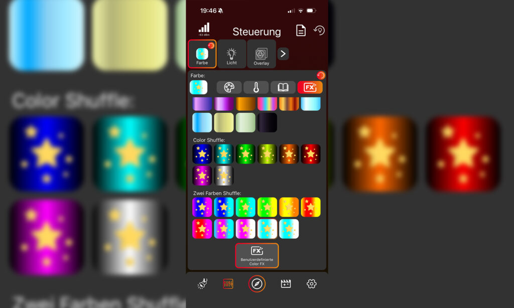 Hier lassen sich alle möglichen Effekte abfeuern