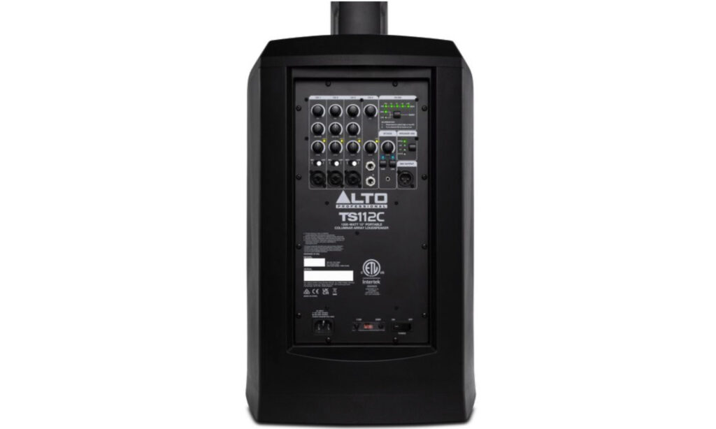 Auch beim größeren TS 112C sind sämtliche Bedienelemente auf der Rückseite zu finden