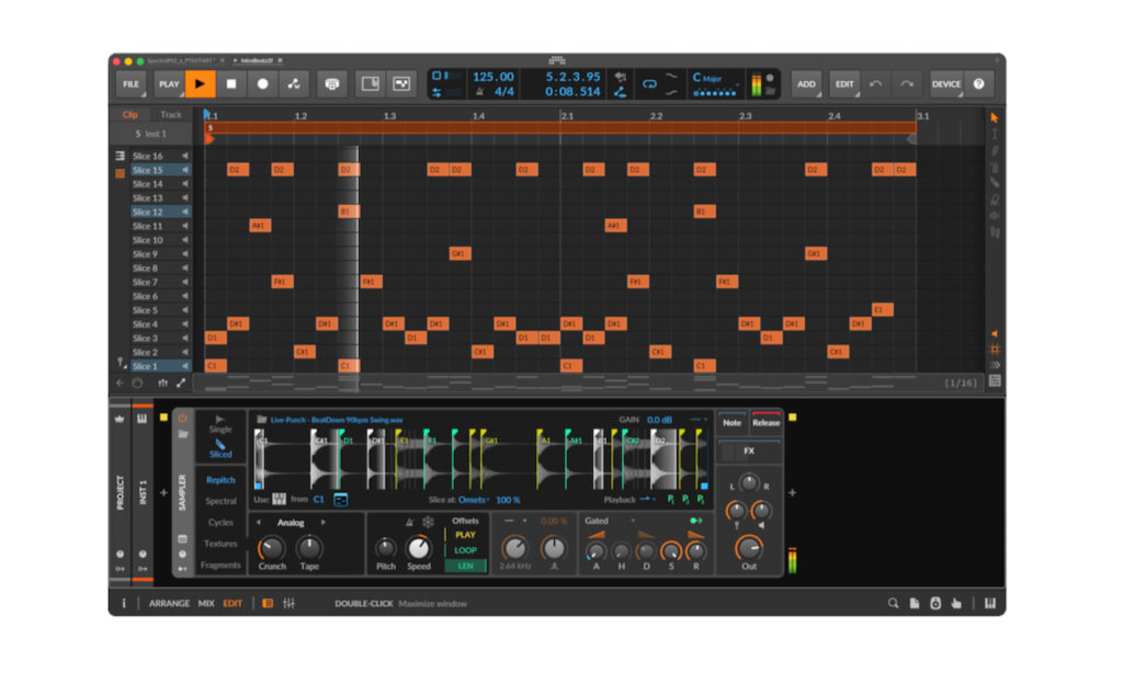 Bitwig Studio 6.1 Sampler (Bildquelle: Bitwig)