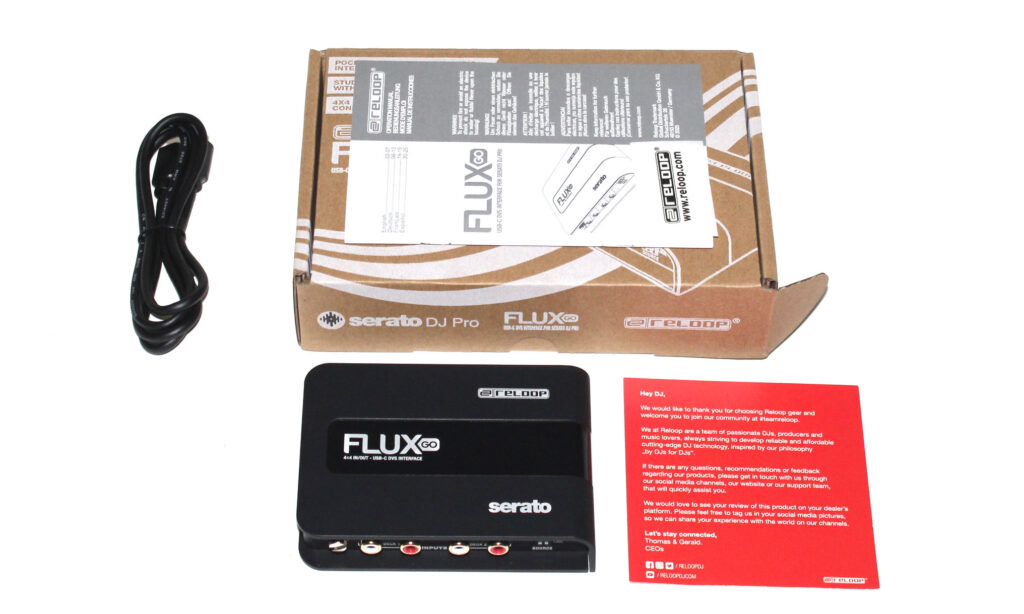 Lieferumfang des Reloop Flux Go