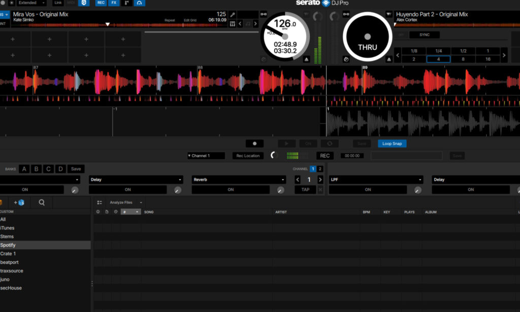 Serato Through-Funktion Screenshot