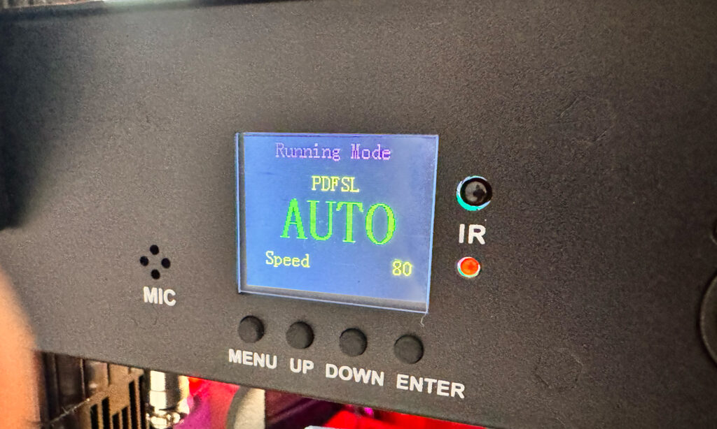 Das eingeschaltete Display