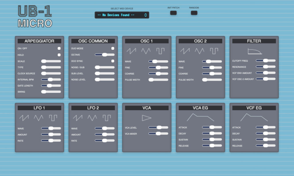 Behringer UB-1 Micro Web-Editor (Bildquelle: https://www.behringer-cz1-editor.co.uk/privacy.html)