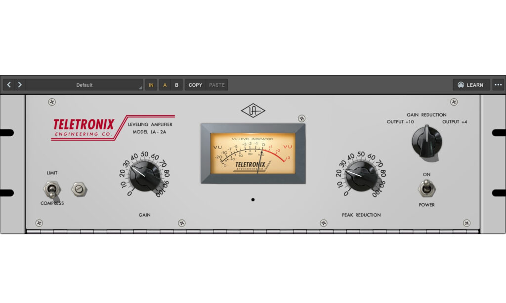 Das Interface des Plugins wird durch die beiden großen Regler und den zentralen Aussteuerungsmesser bestimmt.