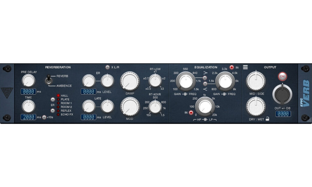 Variety Of Sound epicVerb mkII Plugin Test Bedienoberfläche