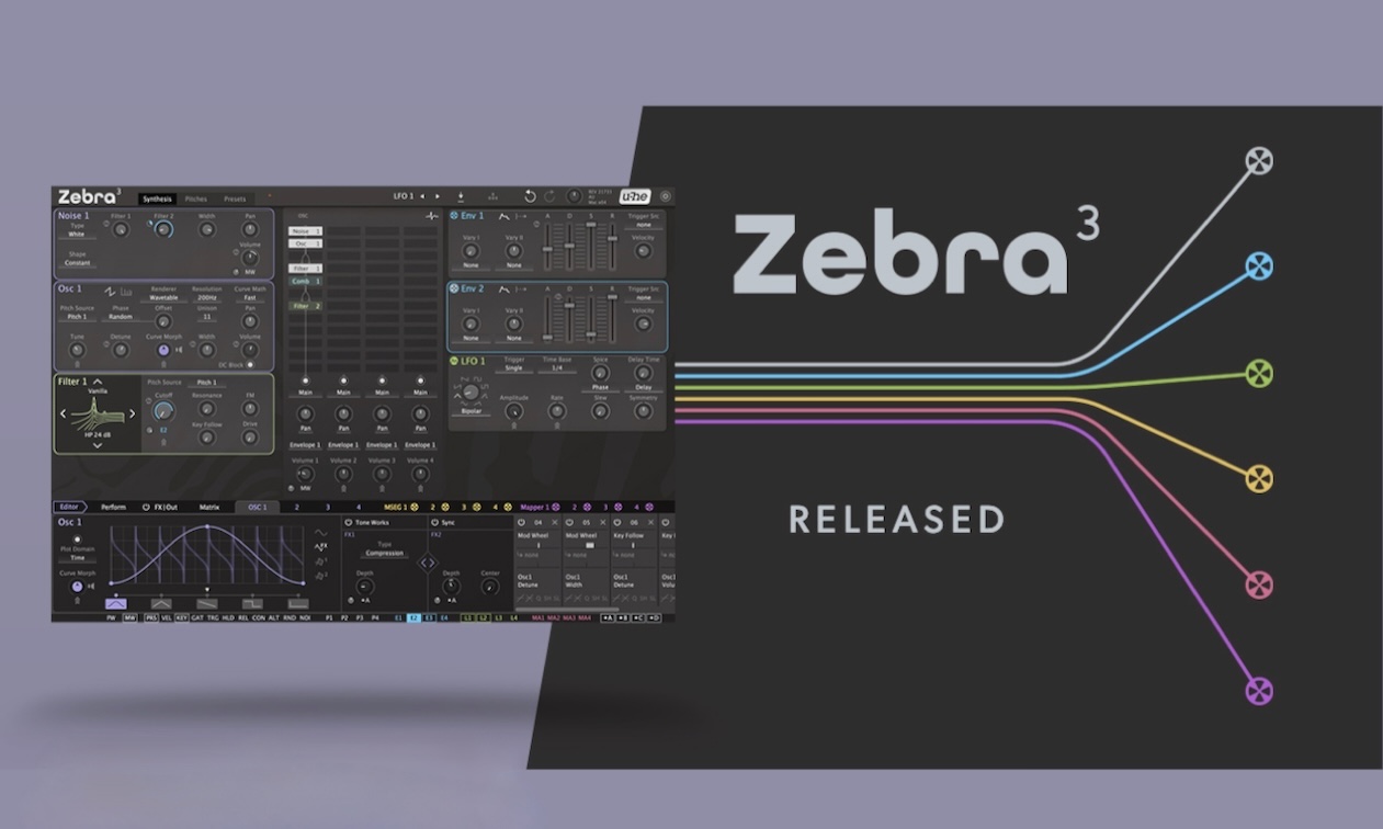 u-he Zebra 3 Synthesizer ab sofort erhältlich!!! Artikelbild
