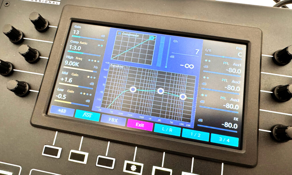 Jeder Kanal des Alto Professional TMD16 hat drei EQ-Parameter
