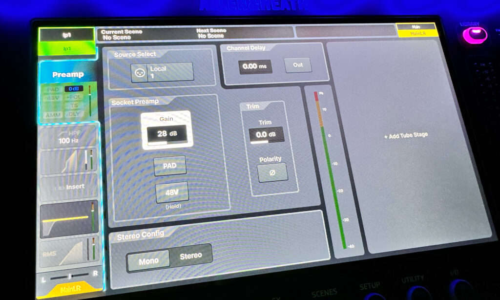 Im Preamp-Reiter finden wir grundlegende Settings