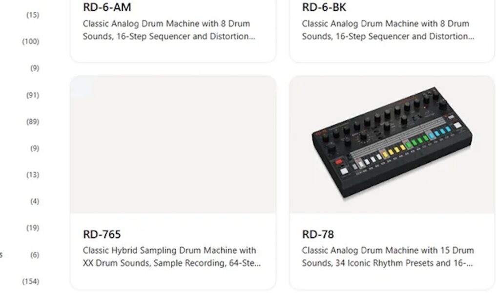 Behringer Leak: RD-78 und RD-765 (Bildquelle: Reddit)