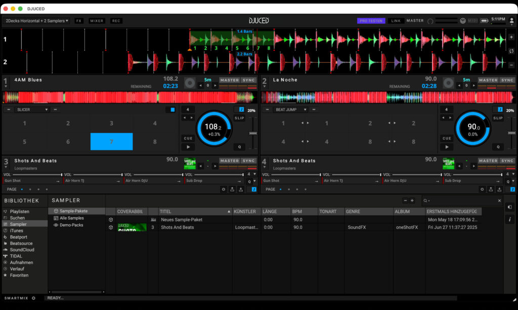 Hercules DJUCED 6.5.2 DJ-Software mit Hercules DJControl Inpulse 200 MK3