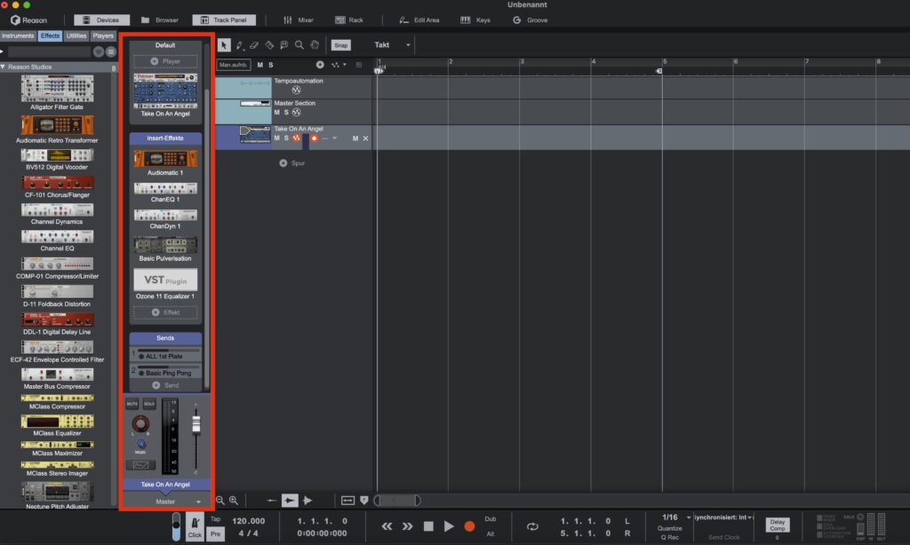 Reason 14 Track Panel