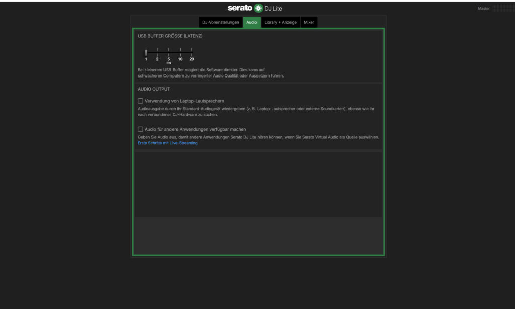 Bildergalerie Serato Settings