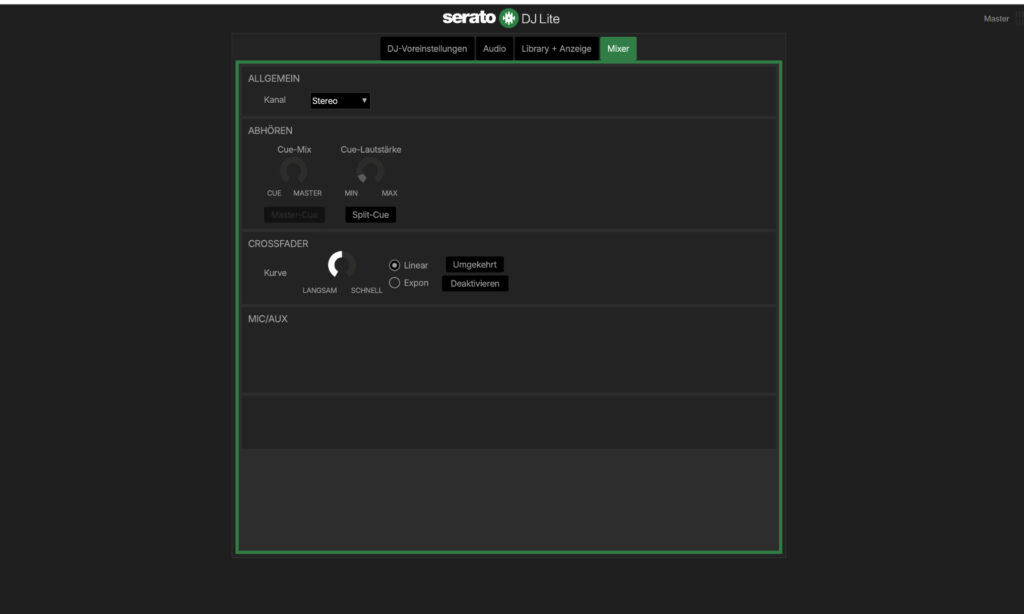 Bildergalerie Serato Settings
