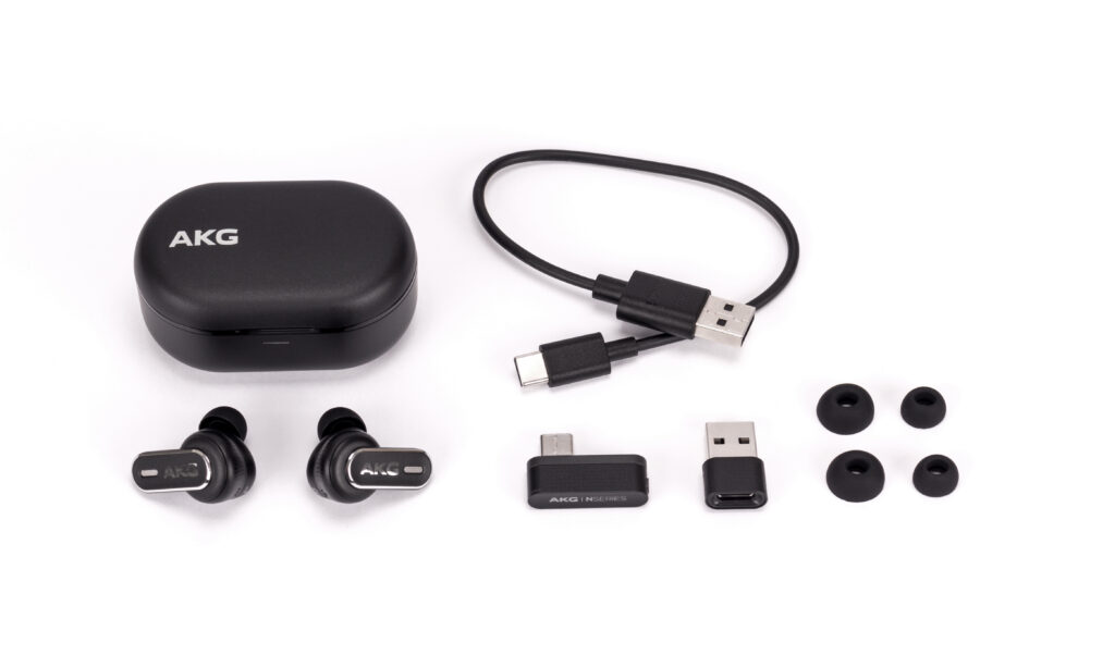 Umfangreicher Lieferumfang beim AKG N5 Hybrid Black