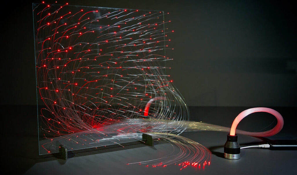 Auch das Fiberglas leuchtet effektvoll