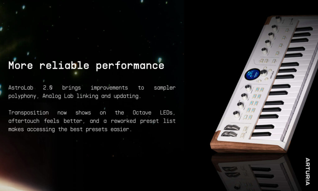 Astrolab 2.0 Update verfügt über einen bessere Performance (Bildquelle: Arturia) 