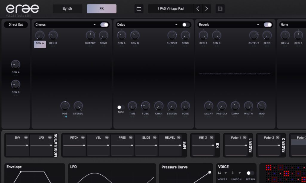 Embodme Erae Sound: Effekte.