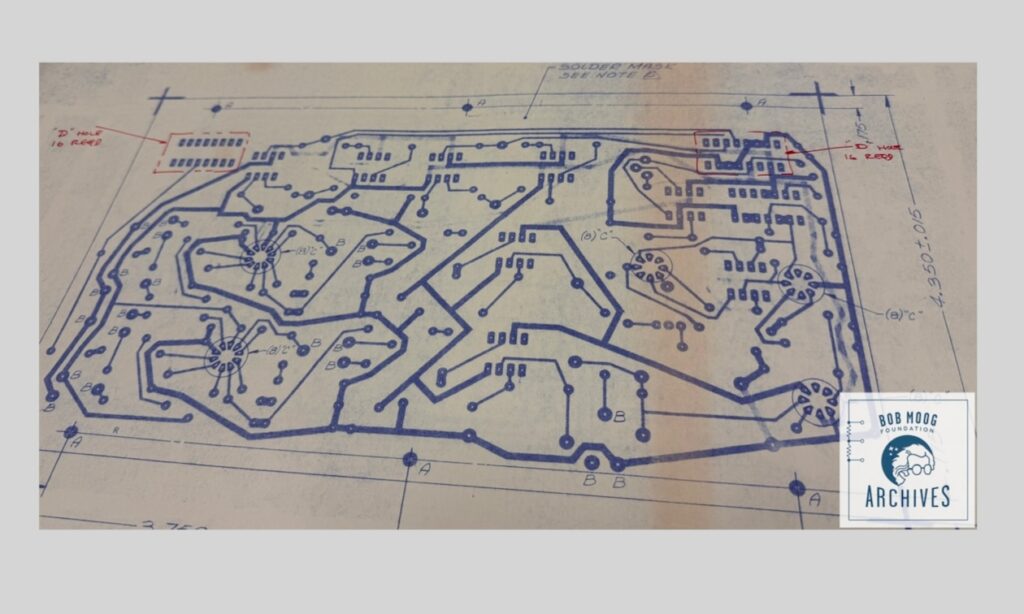Technische Zeichnung von Bob Moog (Bildquelle: Bob Moog Foundation Archives)