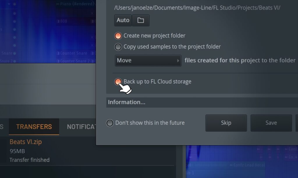 FL Cloud Project Backup (Bildquelle: Image Line)