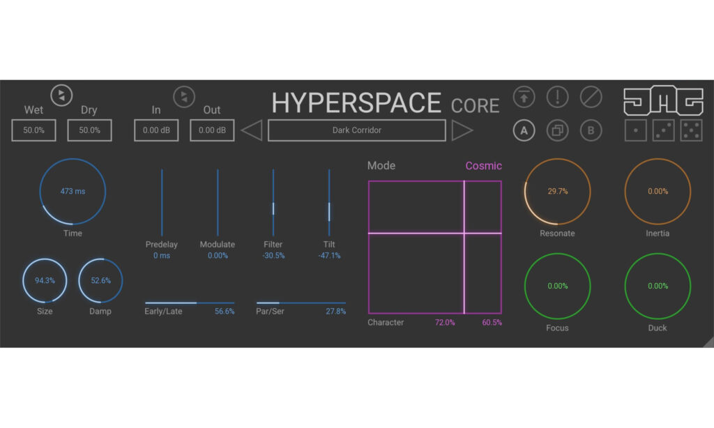 JMG HyperspaceCore Plugin Test Bedienoberfläche