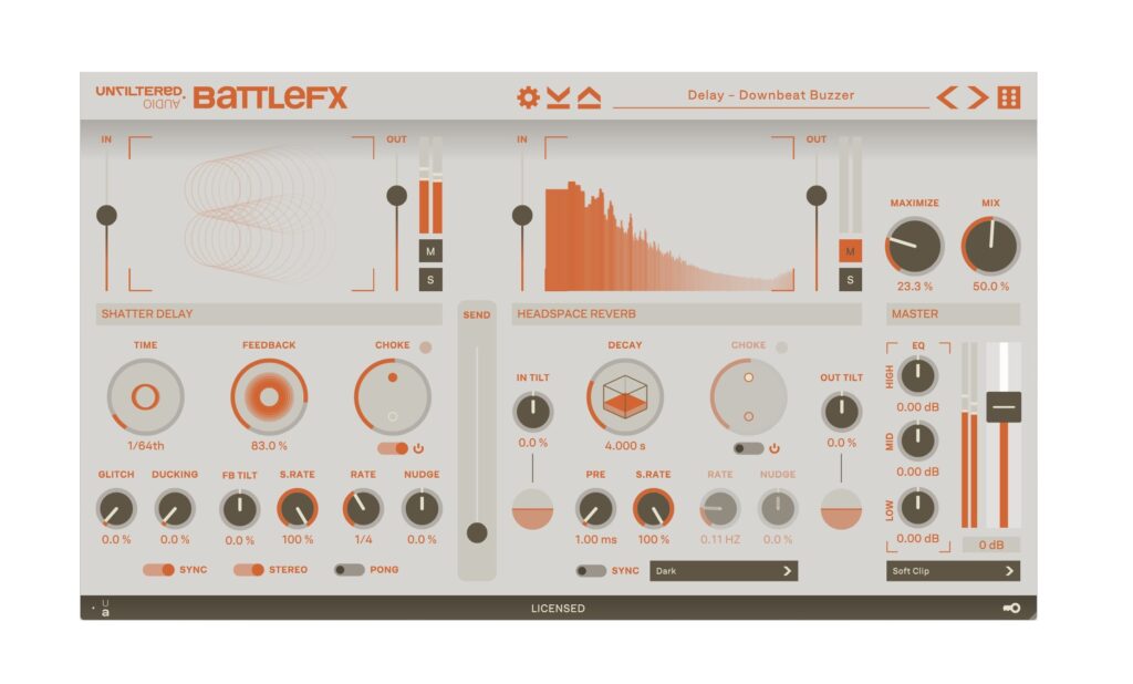 Unfiltered Audio BattleFX Plugin Test Bedienoberfläche