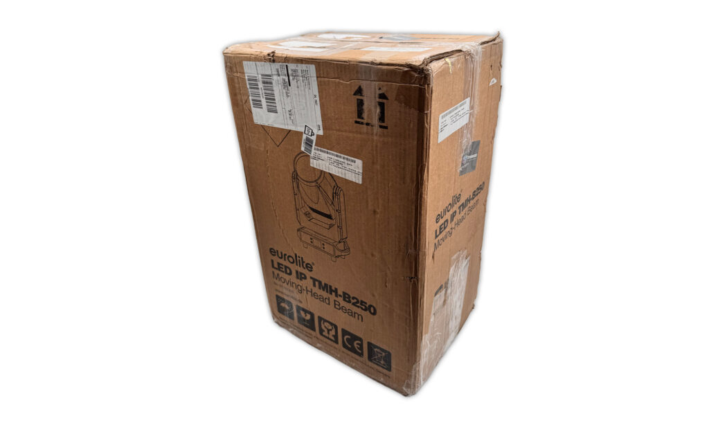 Geliefert wird der Eurolite LED IP TMH-B250im Pappkarton