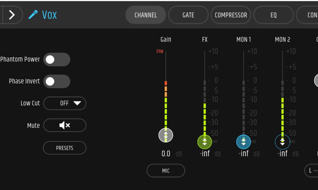 Der integrierte Mixer des LD Systems Maui 28 G3 Mix ist erstaunlich gut ausgestattet