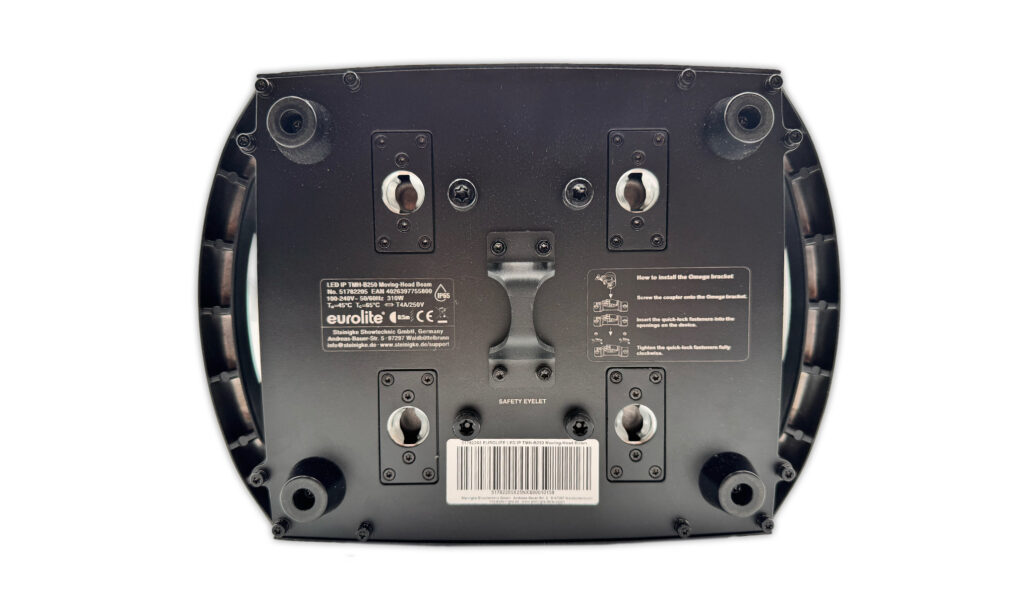  Unten sind Safety-Öse, Locks und Füße vorhanden