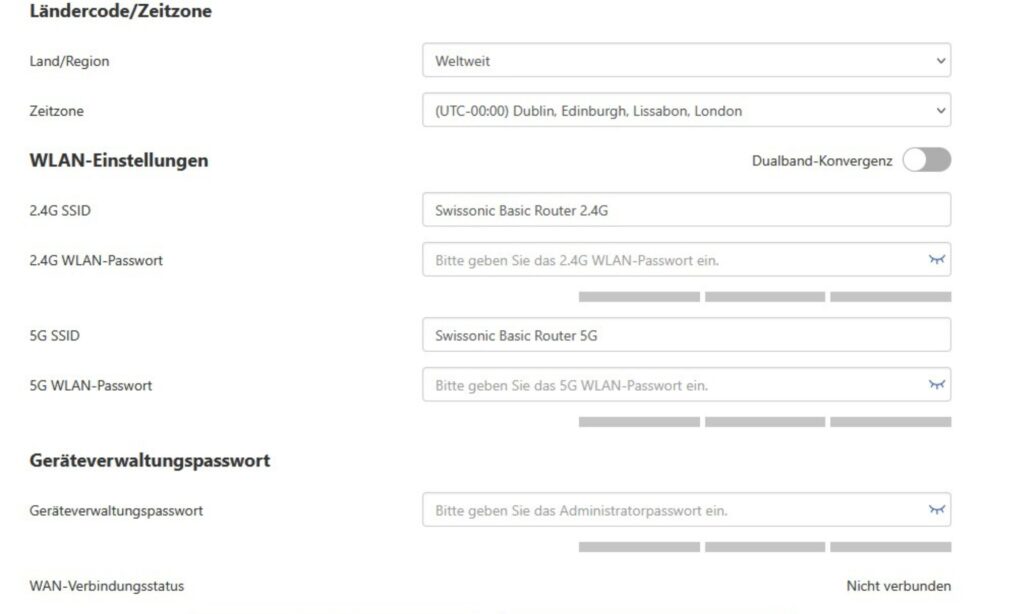 Die Vergabe der SSID und Passwörter ist schnell erledigt