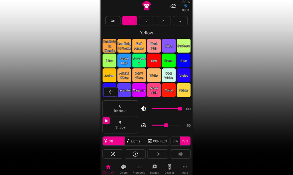 Die App beinhaltet Shows, Makros …
