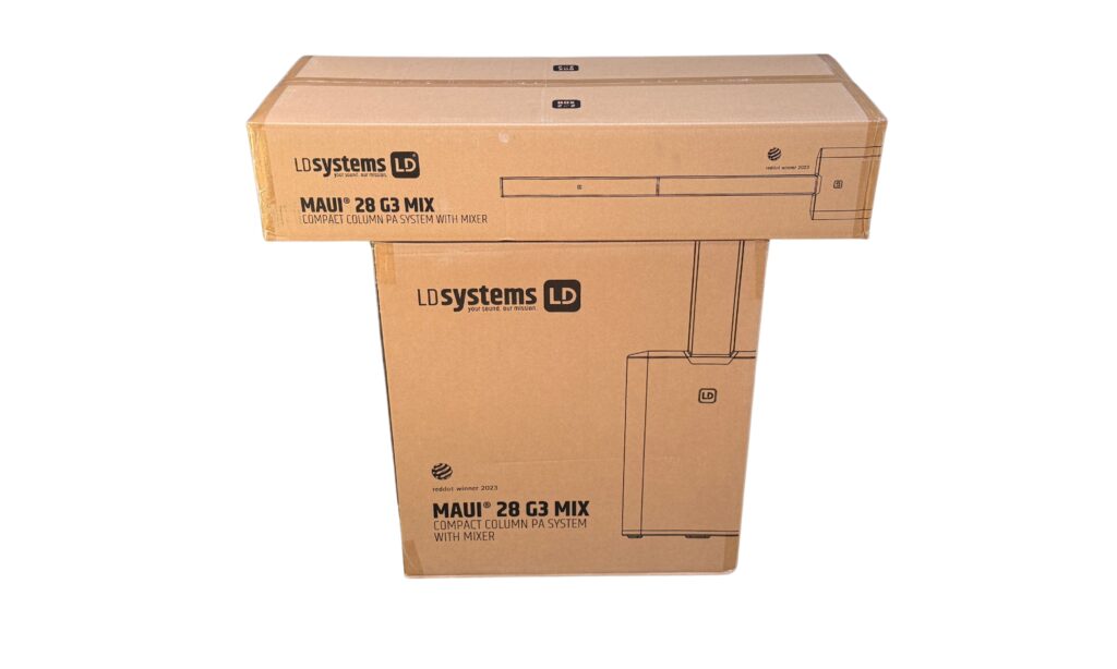 Die Versandkartons der LD Systems Maui 28 G3