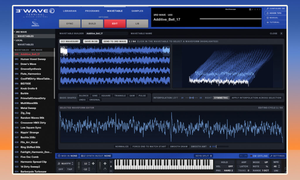 3rd Wave Terminal Wavetable-Editor (Bildquelle: Groove Synthesis) 