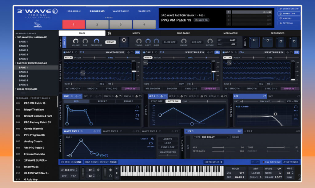 3rd Wave Terminal Programm-Editor (Bildquelle: Groove Synthesis) 