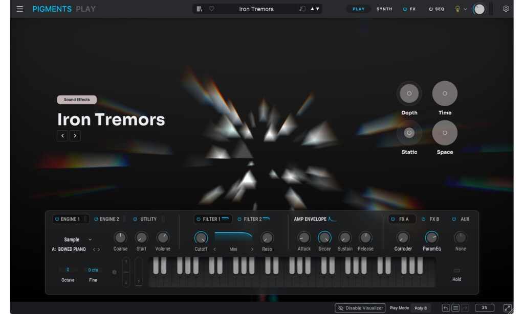 Arturia Pigments Play Plugin Test Bedienoberfläche