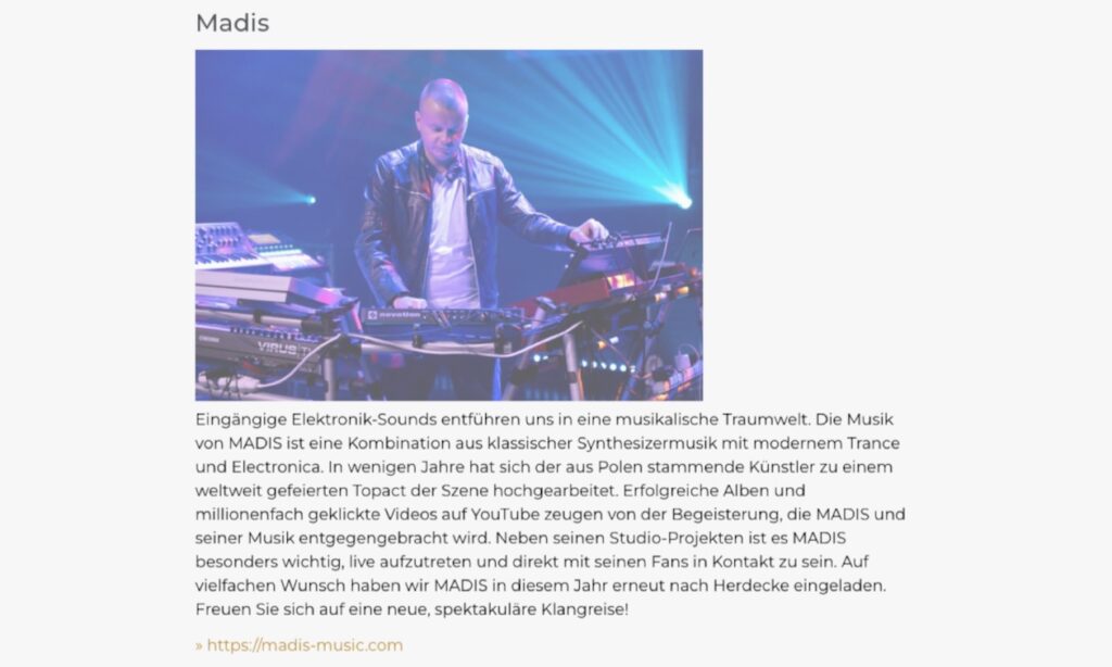 Madis auf dem Tastenfestival (Bildquelle: Tastenfestival)