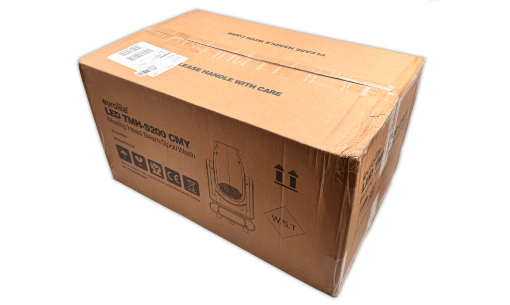 Geliefert wird der Eurolite LED TMH-S200 CMY BSW im Pappkarton