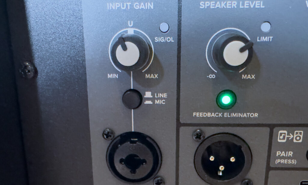 Der Eingang der Mackie Thrash12v2 verträgt sowohl Mikrofon- als auch Line-Pegel