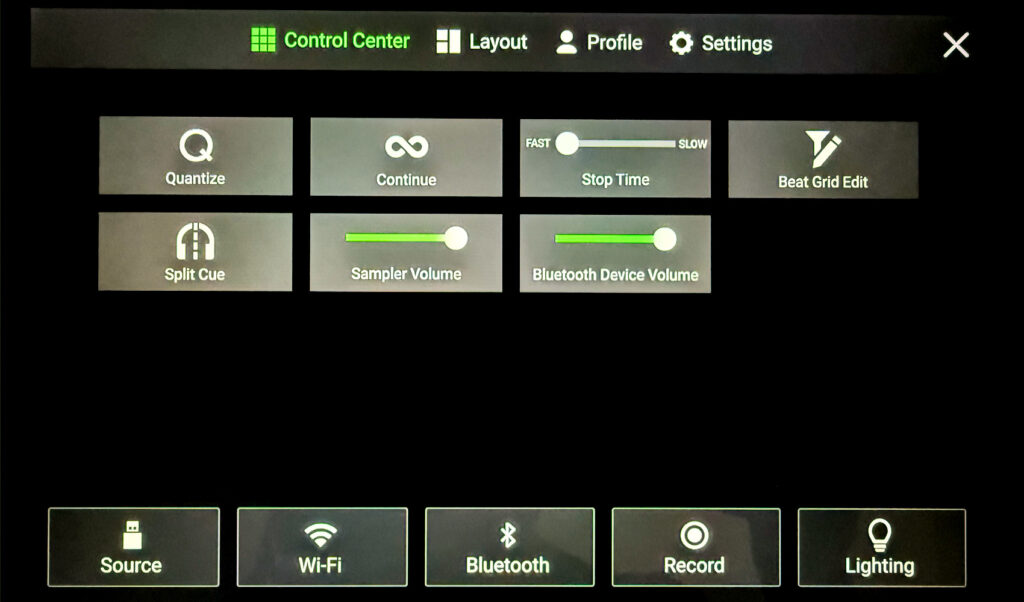 Das Control-Center des Denon DJ Prime 4 G2