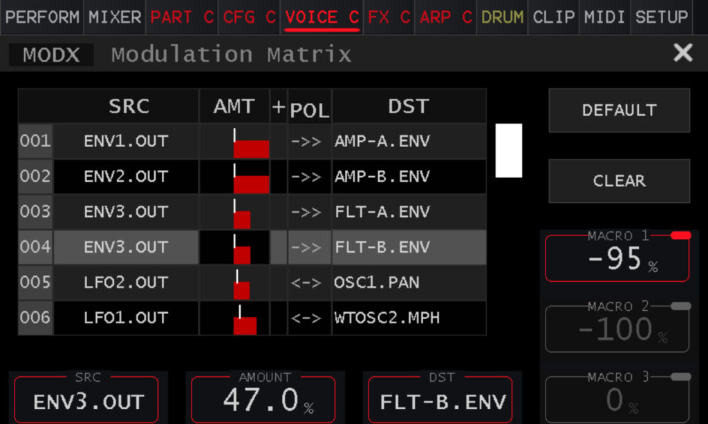 MD850 Vibes Mod-Matrix (Bildquelle: Mayer EMI)