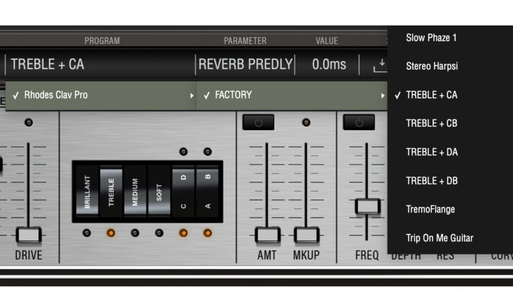 Rhodes Clav Pro: Presets.