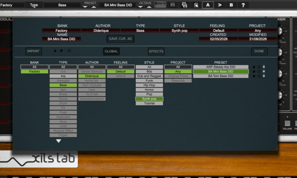 Xils Lab MemoryTone: Presets.