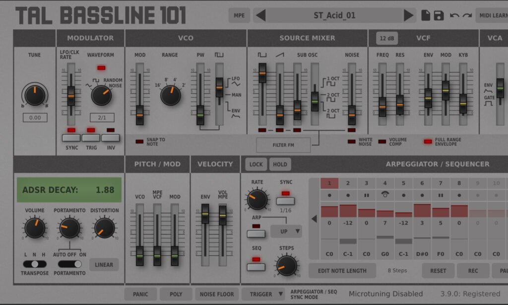 TAL Software: Bassline 101.