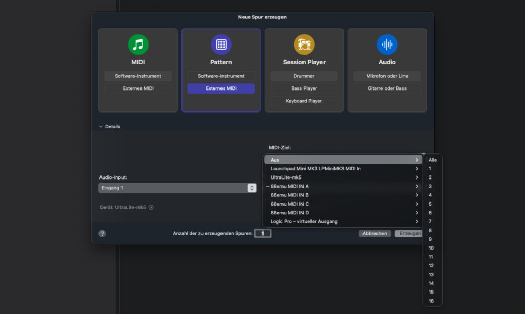 88EmuPlayer Standalone Einstellungen in Logic Pro (Bildquelle: Sven Rosswog)