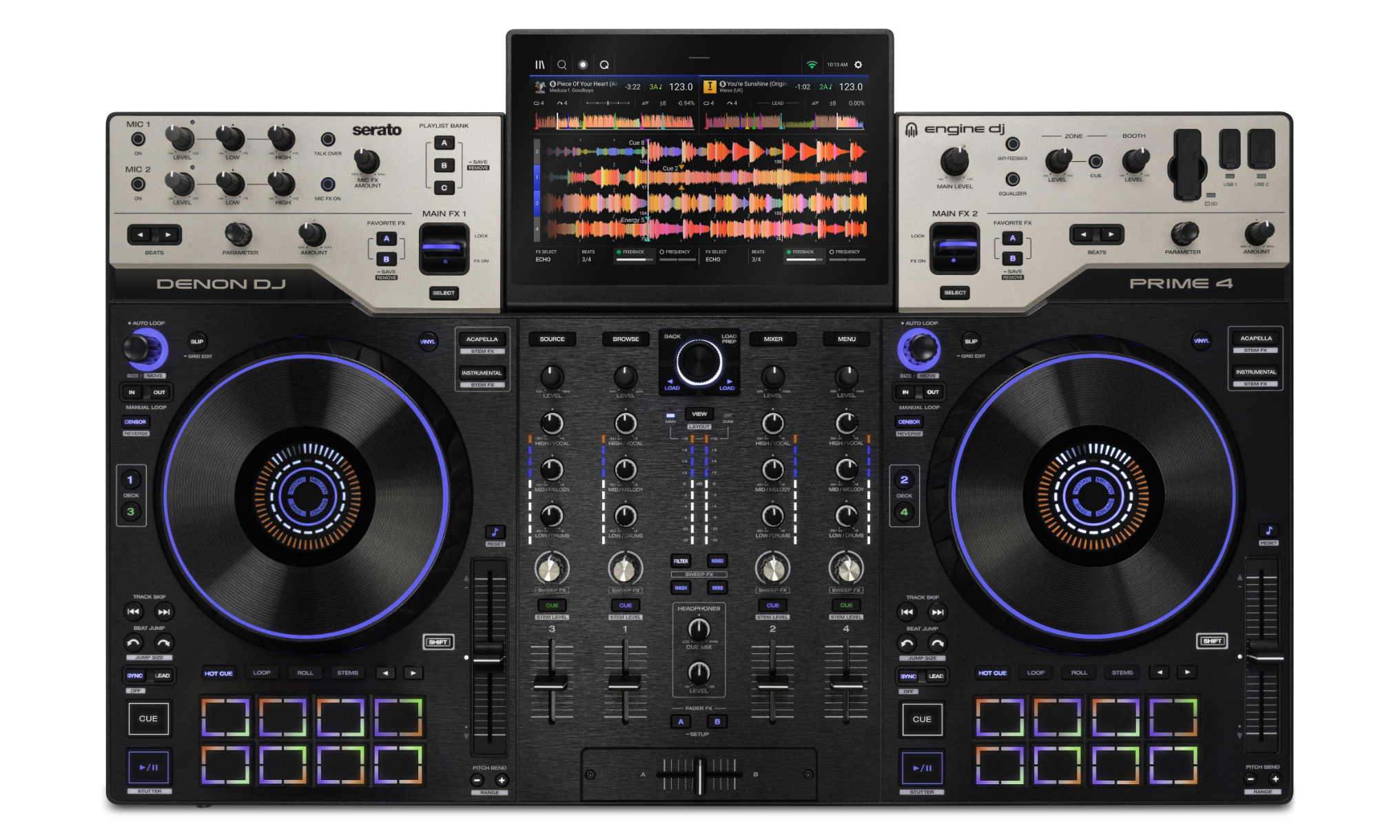 Denon DJ Prime 4 G2 DJ-System mit MPCe-Pads, 8-Core-Power und Stems Artikelbild