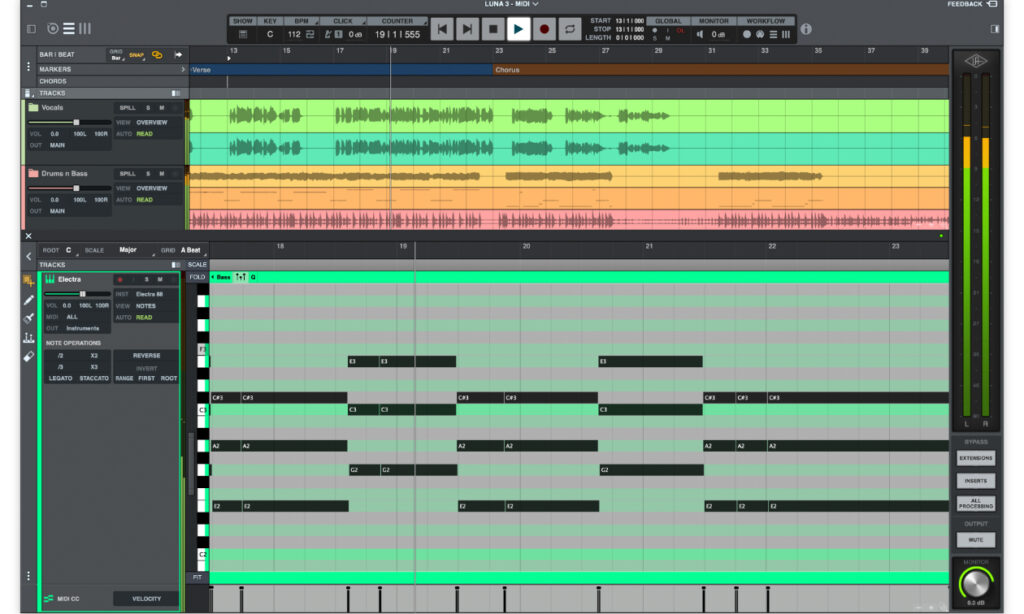 LUNA Studio Piano Roll  (Bildquelle: Universal Audio)