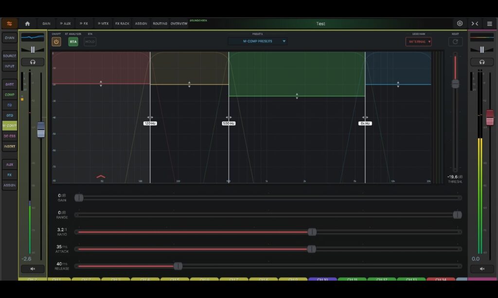 Der Kanal-Multibandkompressor des Rackmixers