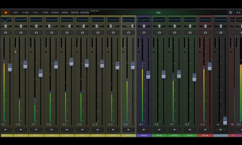 Die Mixoberfläche des Violet Audio dMix 128