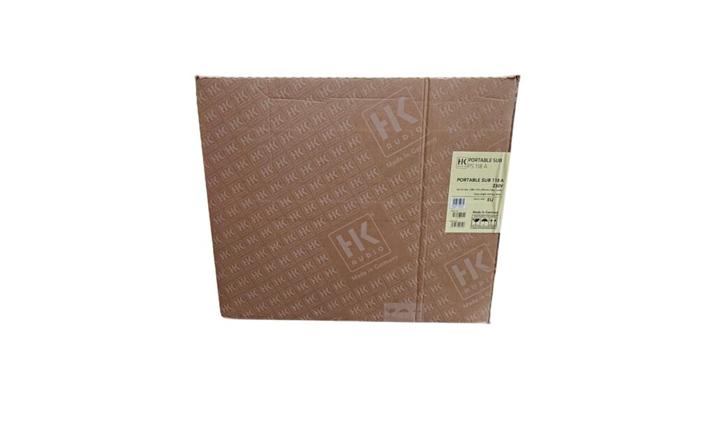 Der Versandkarton des HK Audio Portable Sub 118 A